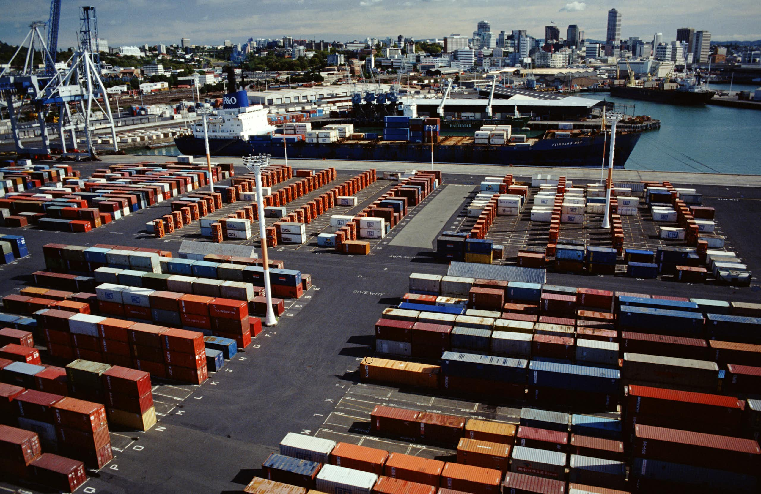 Shipping containers at Auckland port