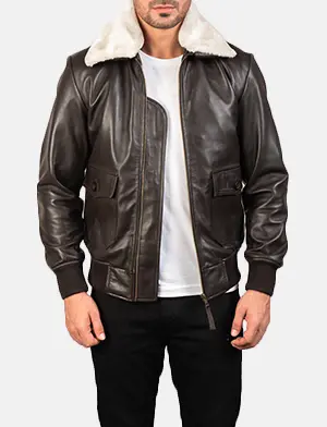 Men's Airin G-1 Brown Leather Bomber Jacket