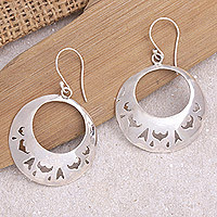 Sterling silver dangle earrings, 'Luminous Elegance' - Sterling Silver Dangle Earrings Made in Bali