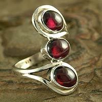 Garnet cocktail ring, 'Melody' - Garnet cocktail ring