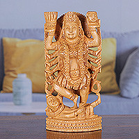 Wood sculpture, 'Kali, Goddess of Destruction' - Wood sculpture