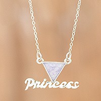 Jade pendant necklace, 'Lilac Jade Princess' - Jade and Sterling Silver Princess Pendant Necklace