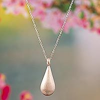 Sterling silver pendant necklace, 'Splendid Drop' - Drop-Themed Sterling Silver Pendant Necklace Made in Peru