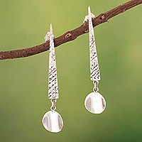 Sterling silver dangle earrings, 'Eternal Finesse' - Polished Geometric Sterling Silver Dangle Earrings