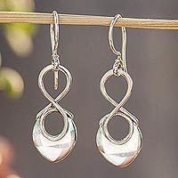 Sterling silver dangle earrings, 'Infinite Glow' - Modern Taxco Sterling Earrings Handcrafted in Mexico