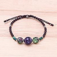 Multi-gemstone beaded pendant bracelet, 'Nice Stones' - Multi-Gemstone Beaded Pendant Bracelet from Thailand