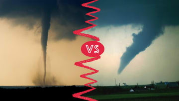 A few yards of clear air means the difference between a tornado and a funnel cloud.