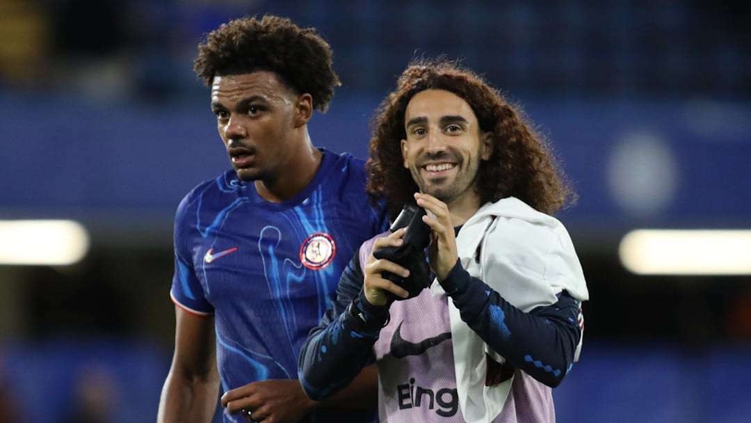 Renato Veiga (left) will likely replace the suspended Marc Cucurella (right) and will be tasked with containing Mohamed Salah.