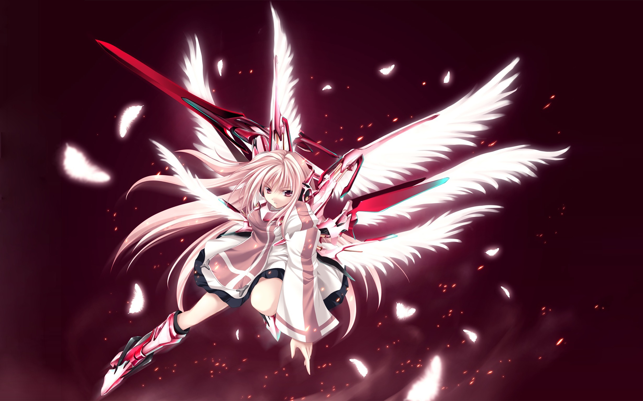 Wallpaper angel halo wings anime art hd picture image