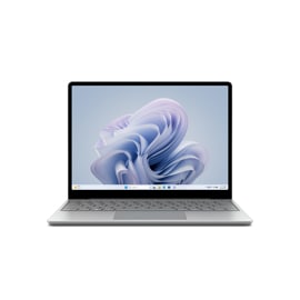 A Surface Laptop Go 3 in the colour Platinum.