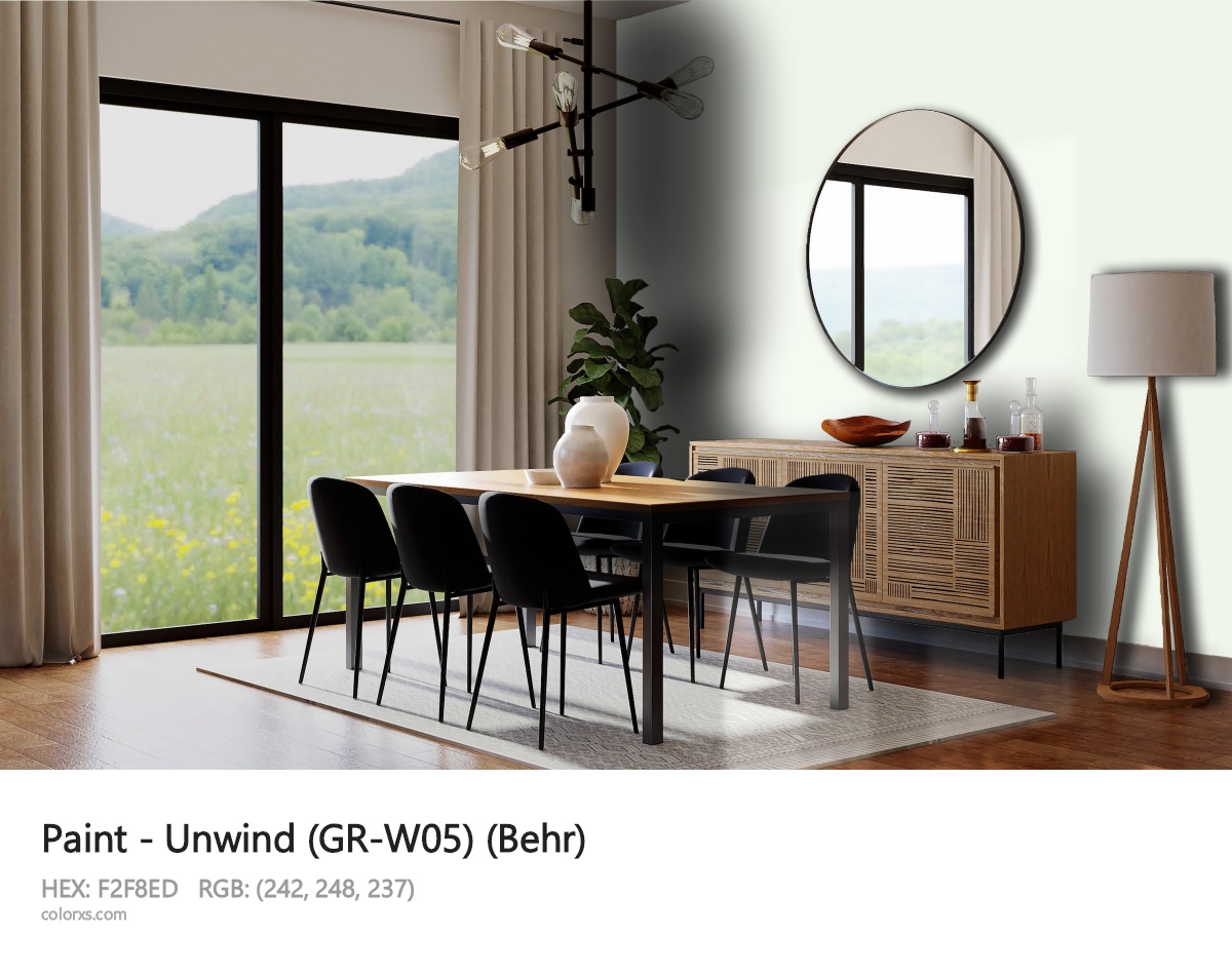 Behr Unwind (GR-W05) Paint dining room design