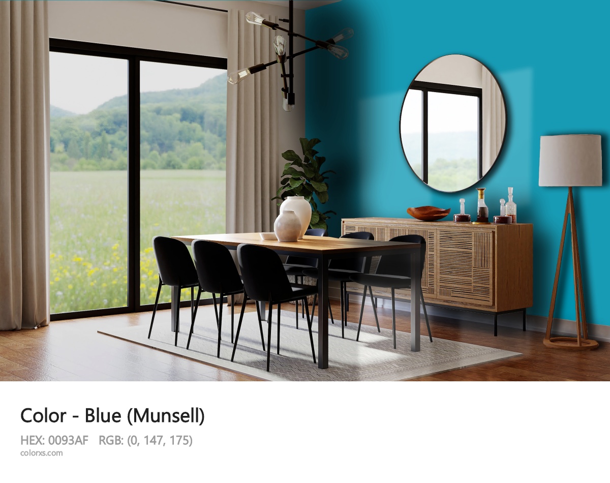 Blue (Munsell) Color dining room design