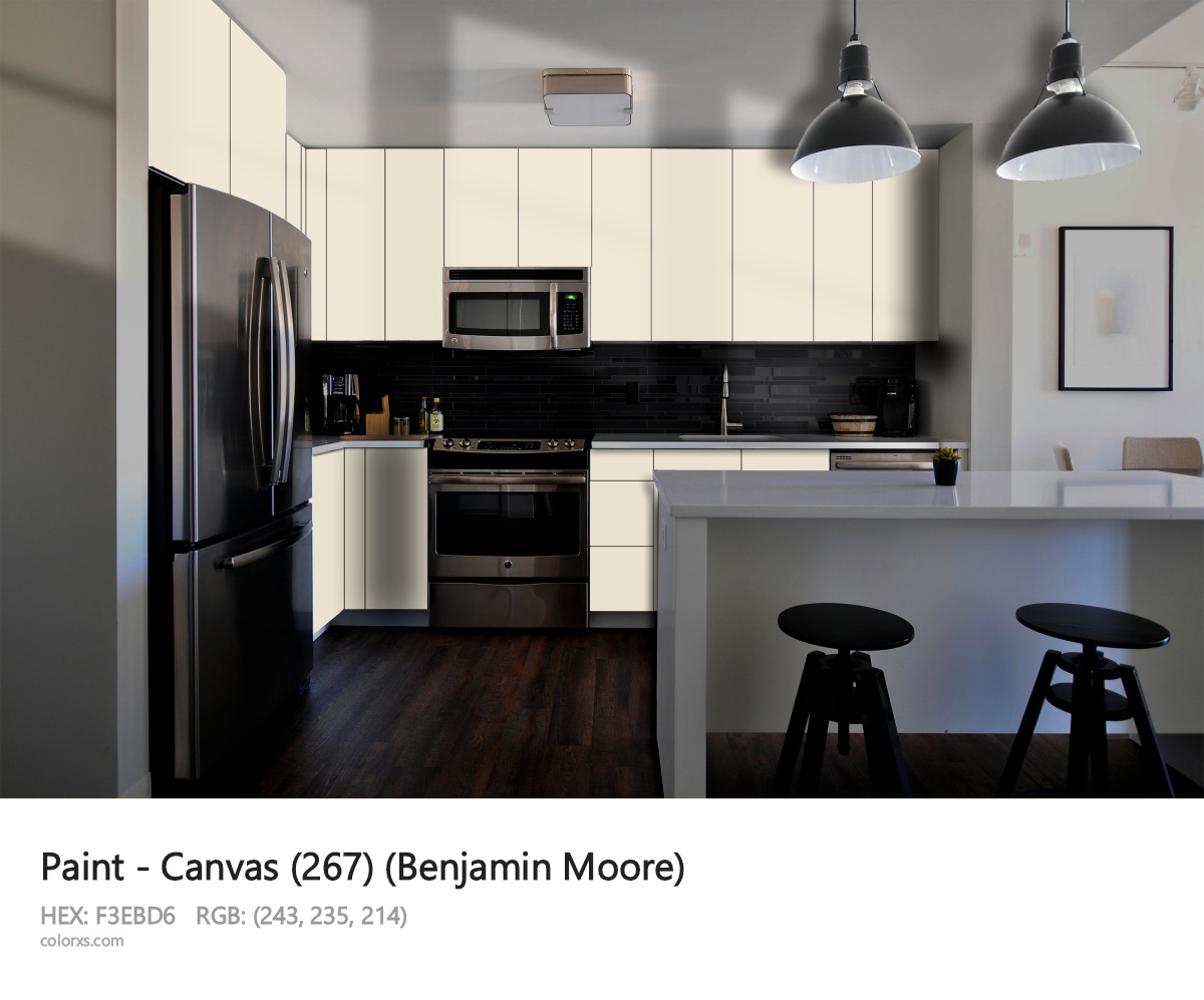 Benjamin Moore Canvas (267) Paint modular kitchen design