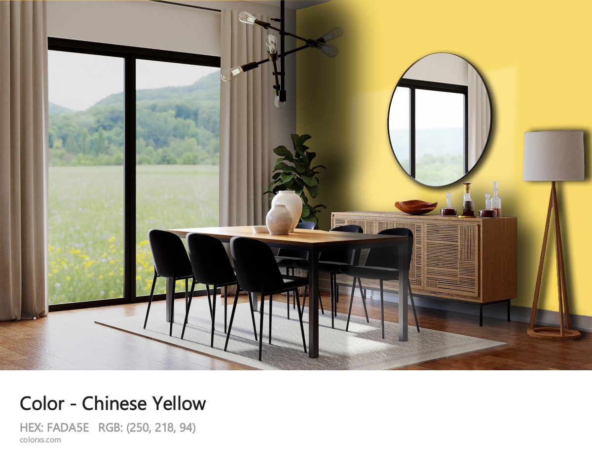 Chinese Yellow Color dining room design