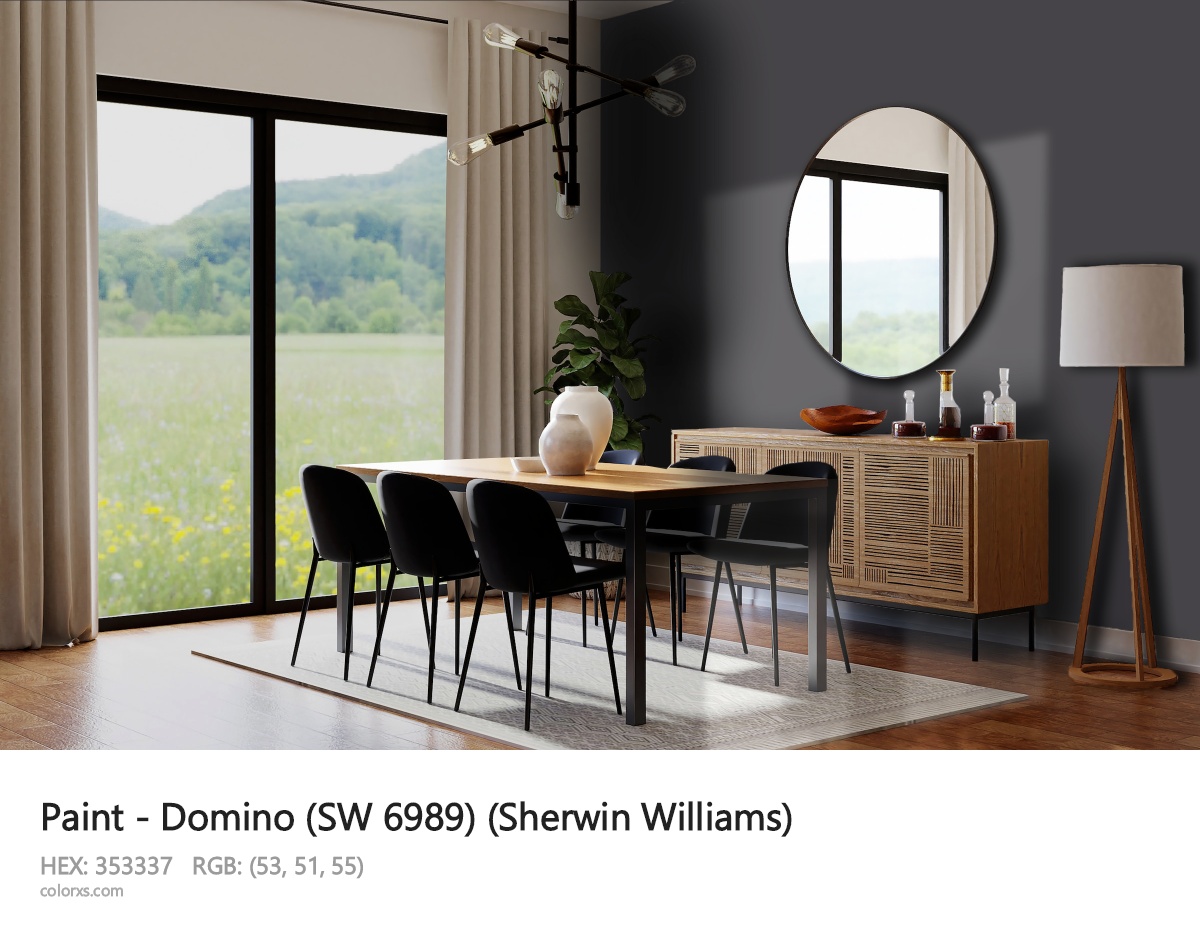 Sherwin Williams Domino (SW 6989) Paint dining room design