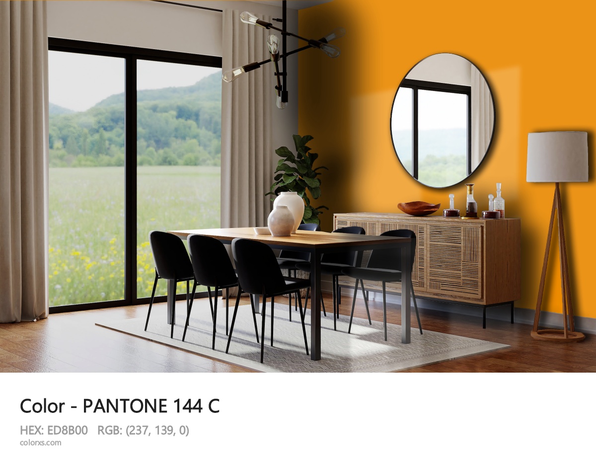 PANTONE 144 C CMS dining room design