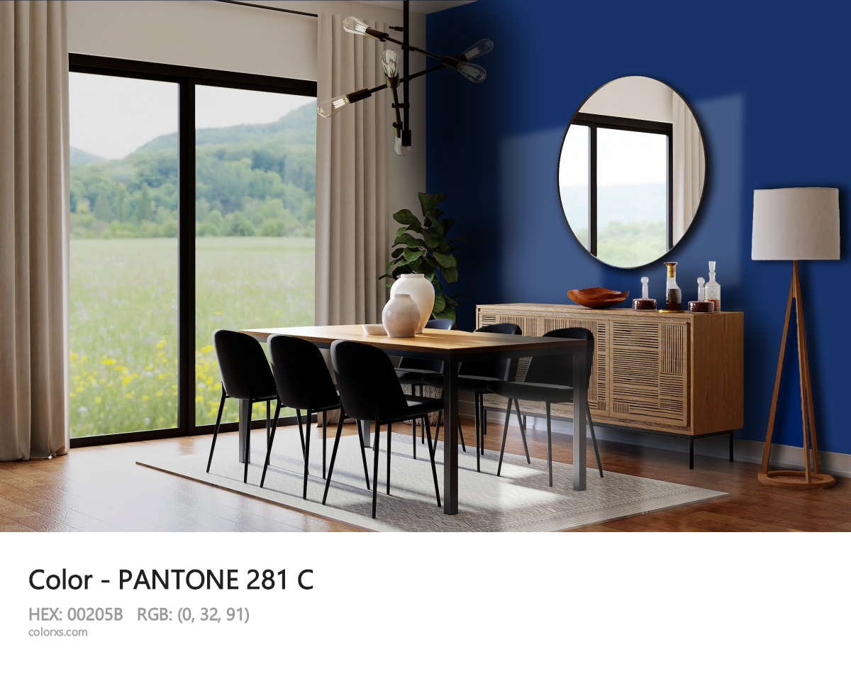 PANTONE 281 C CMS dining room design