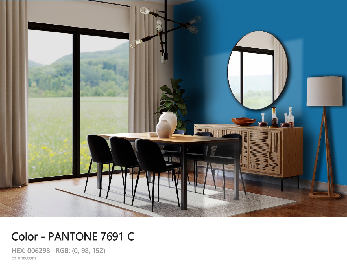 PANTONE 7691 C CMS dining room design