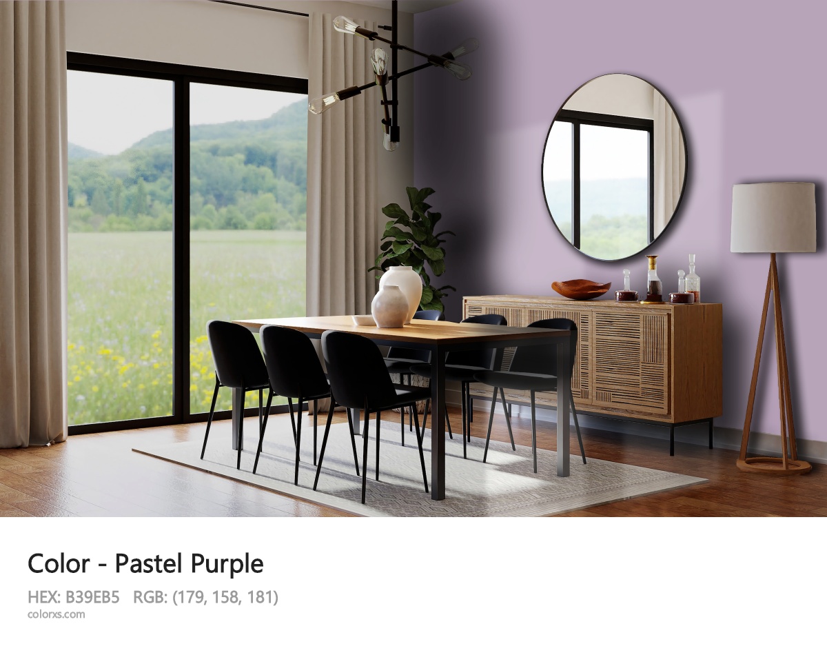 Pastel Purple Color dining room design