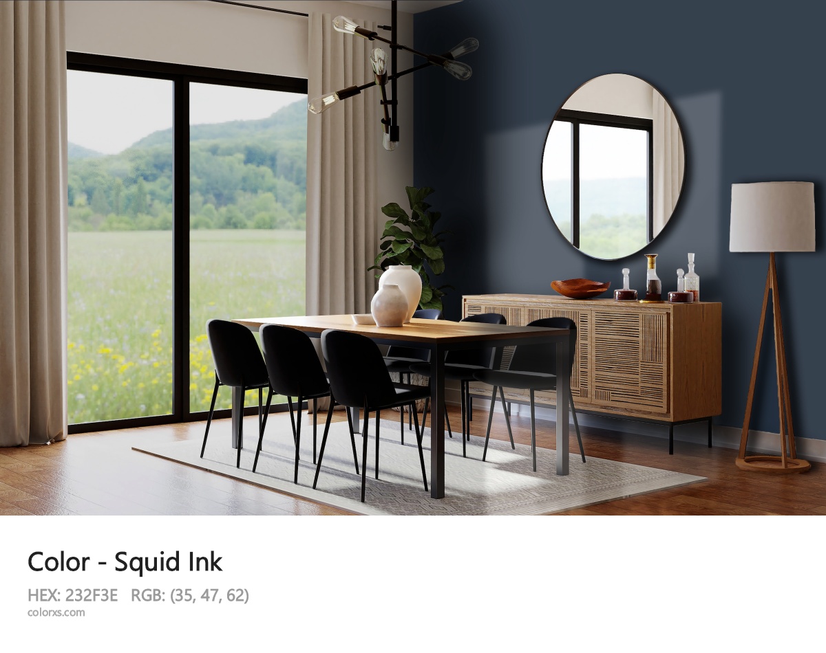 Squid Ink Color dining room design