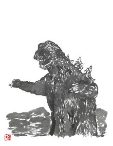 Godzilla 65 Sumi-e'