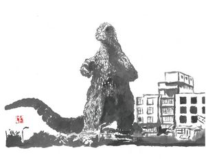 Godzilla 64 Sumi-e'