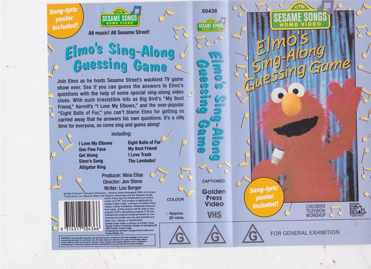 Sesame Street Elmos Sing Along Guessing Game Vhs Video Songs Fun | My ...