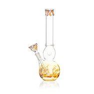 Silver Fumed Glass Ring Bong, Caramel