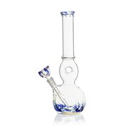 Silver Fumed Glass Ring Bong, Blue