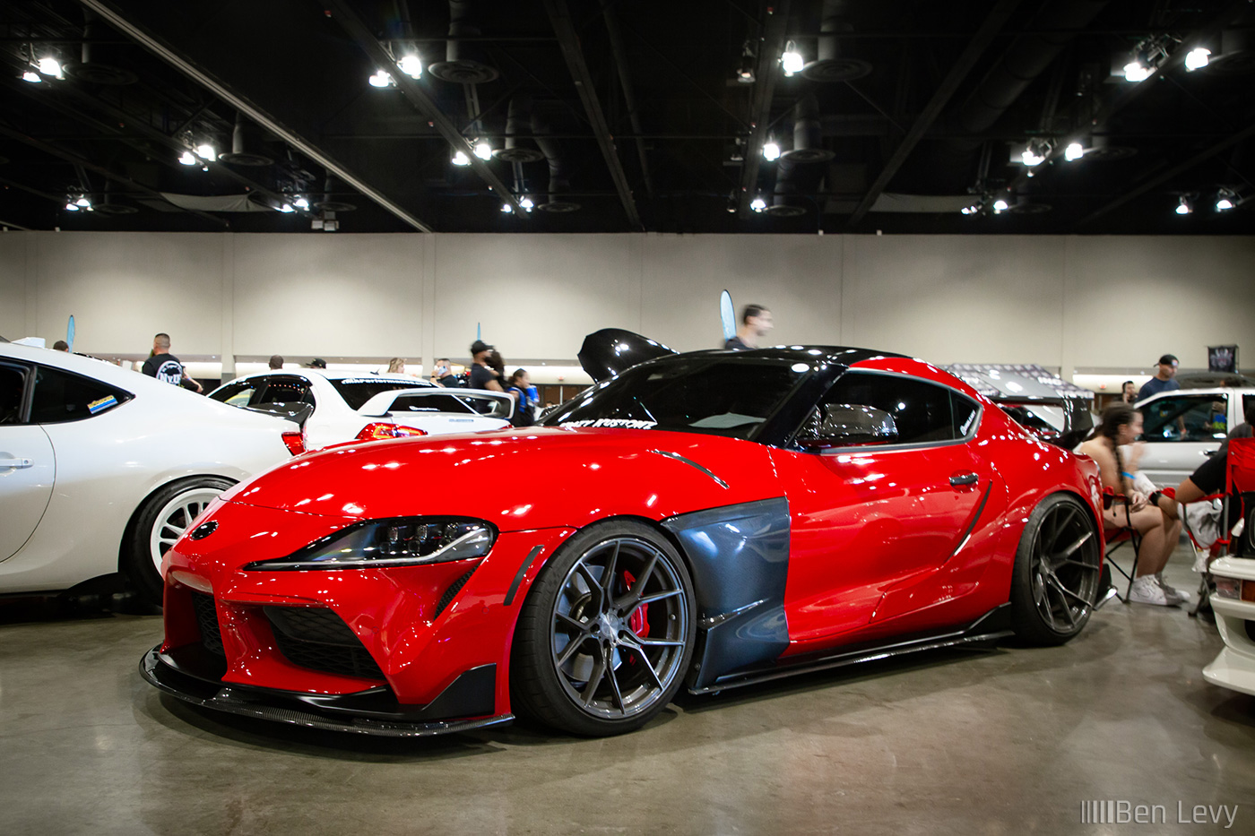 Red Mk5 Toyota Supra on Stance Wheels