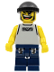 Minifig No: nba032  Name: Basketball Street Player, Light Gray Torso and Dark Blue Legs