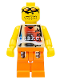 Minifig No: nba033  Name: Basketball Street Player, Tan Torso and Orange Legs