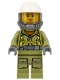 Minifig No: cty0681  Name: Volcano Explorer - Female Worker, Suit with Harness, Construction Helmet, Breathing Neck Gear with Air Tanks, Trans-Brown Visor