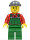 Minifig No: cty0326  Name: Overalls Farmer Green, Dark Bluish Gray Knit Cap