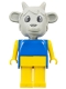 Minifig No: fab5h  Name: Fabuland Goat - Billy Goat, Light Gray Head