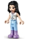 Minifig No: frnd479  Name: Friends Emma - Blue Riding Pants, White Collared Shirt, Black Hair