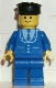 Minifig No: trn093  Name: Suit with 3 Buttons Blue - Blue Legs, Black Hat