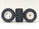 Part No: 6014bc05  Name: Wheel 11mm D. x 12mm, Hole Notched for Wheels Holder Pin with Black Tire 21mm D. x 12mm - Offset Tread Small Wide, Band Around Center of Tread (6014b / 87697)