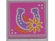 Part No: 3068pb0622  Name: Tile 2 x 2 with Horseshoe and Flower Pattern (Sticker) - Set 3189