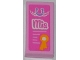 Part No: 3069pb0245  Name: Tile 1 x 2 with Horseshoe, 'Mia', and Award Ribbon on Dark Pink Background Pattern (Sticker) - Set 3189