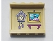 Part No: 60581pb156  Name: Panel 1 x 4 x 3 with Side Supports - Hollow Studs with Lavender Cuckoo Clock, Painting and Magenta Shelf Pattern (Sticker) - Set 41323