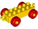 Part No: 2312c02  Name: Duplo Car Base 2 x 6 with Open Hitch End and Red Wheels