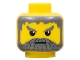 Part No: 3626bpx132  Name: Minifigure, Head Beard with Gray Hair, Moustache, and Angry Eyebrows Pattern - Blocked Open Stud