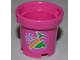 Part No: 48245pb001  Name: Container, Bucket 2 x 2 x 2 with Handle Holes with Flower, Carrot, and Apple Pattern (Sticker) - Set 3189