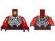 Part No: 973pb2363c01  Name: Torso Nexo Knights Armor with Silver Plates, Chain, Rivets and Black Scales Pattern / Red Arms / Dark Red Hands