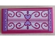 Part No: 87079pb0986  Name: Tile 2 x 4 with Floor Mat with Medium Lavender Edges and Hearts, Swirls and Lines on White Background Pattern (Sticker) - Set 41323