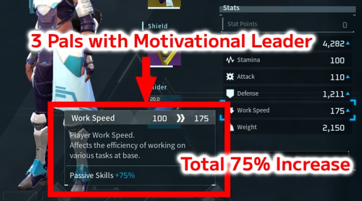 stacking work speed increase