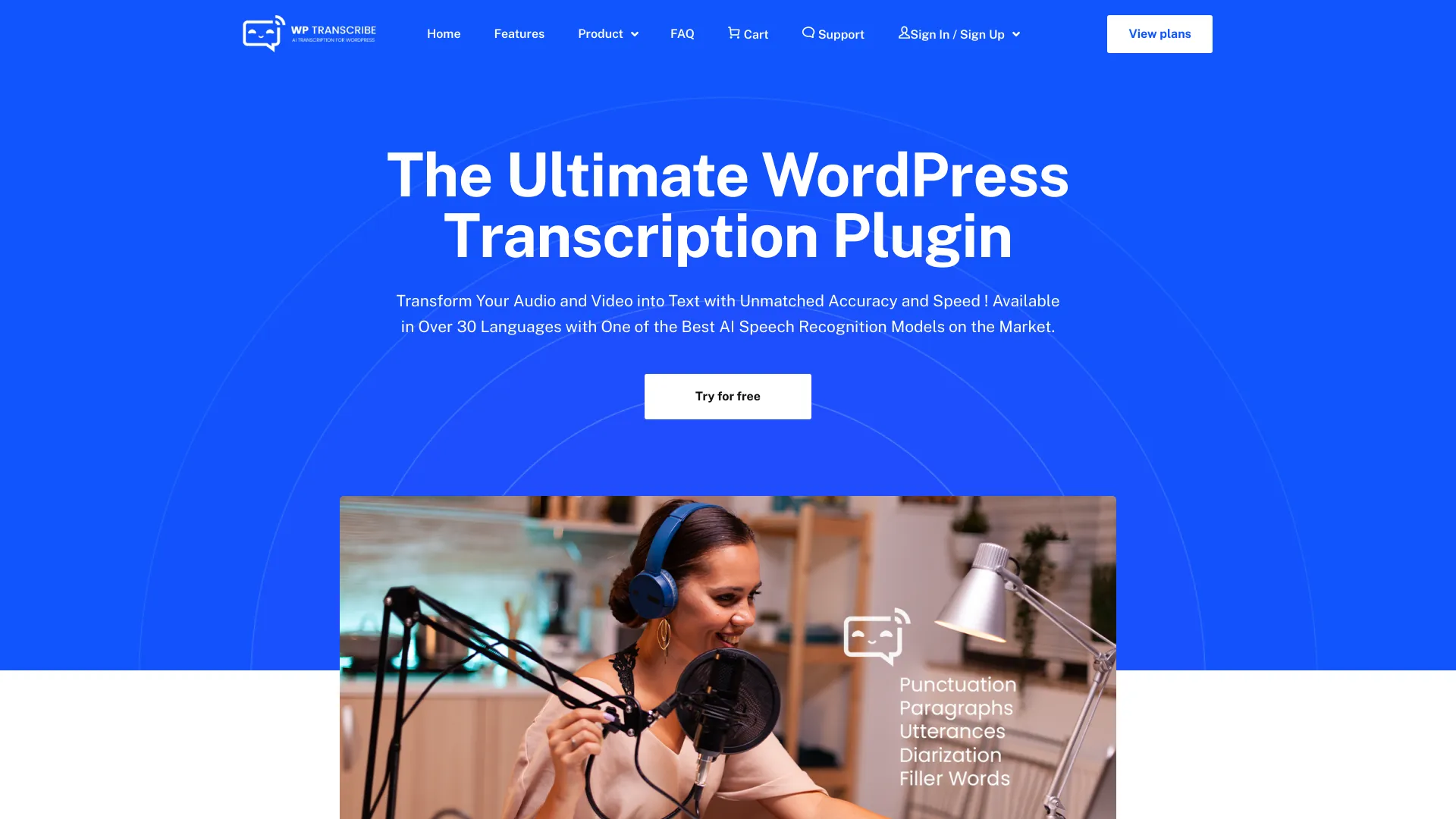 Transcripteur audio/vidéo WordPress AI