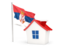 Serbia. House with flag. Download icon.