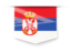 Serbia. Square label. Download icon.